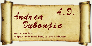 Andrea Dubonjić vizit kartica